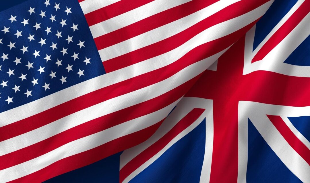 image for a flyer featuring American flag and British flag